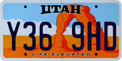 UT license plate Y369HD