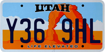 UT license plate Y369HL
