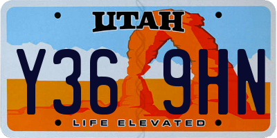 UT license plate Y369HN