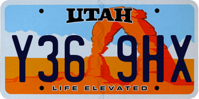 UT license plate Y369HX