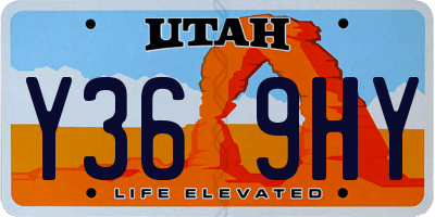 UT license plate Y369HY