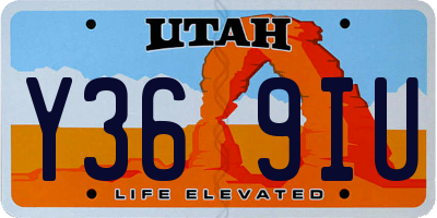 UT license plate Y369IU