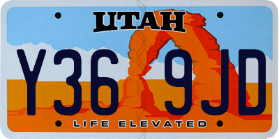 UT license plate Y369JD