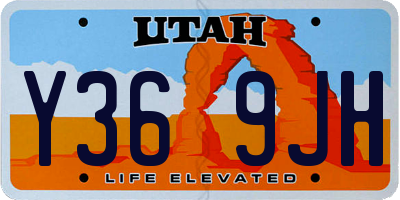 UT license plate Y369JH