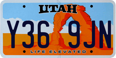 UT license plate Y369JN