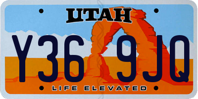 UT license plate Y369JQ