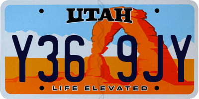UT license plate Y369JY