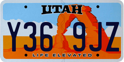 UT license plate Y369JZ