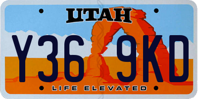 UT license plate Y369KD