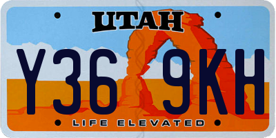 UT license plate Y369KH