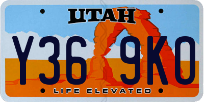 UT license plate Y369KO