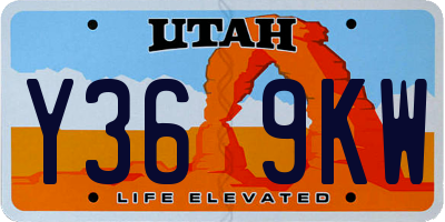 UT license plate Y369KW