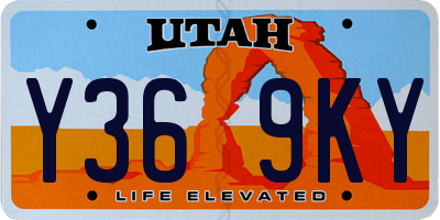 UT license plate Y369KY