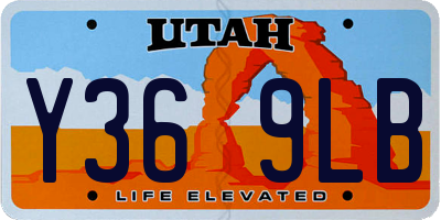 UT license plate Y369LB