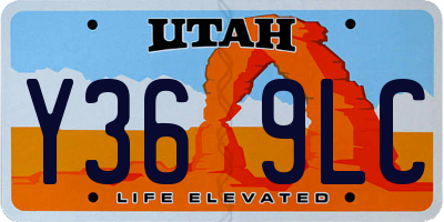 UT license plate Y369LC