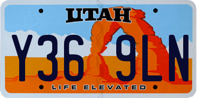 UT license plate Y369LN