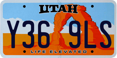 UT license plate Y369LS