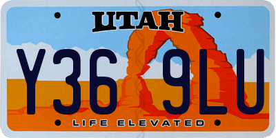 UT license plate Y369LU