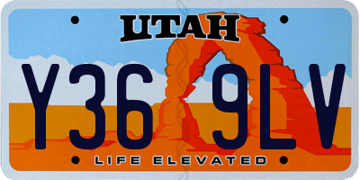 UT license plate Y369LV