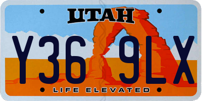 UT license plate Y369LX