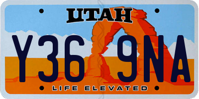 UT license plate Y369NA