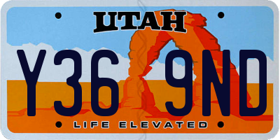 UT license plate Y369ND