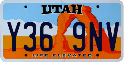UT license plate Y369NV