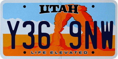 UT license plate Y369NW