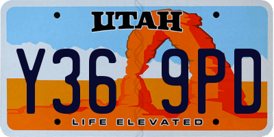 UT license plate Y369PD