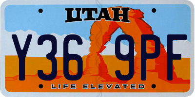 UT license plate Y369PF