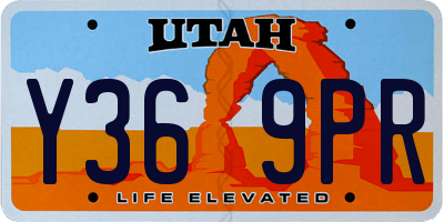 UT license plate Y369PR