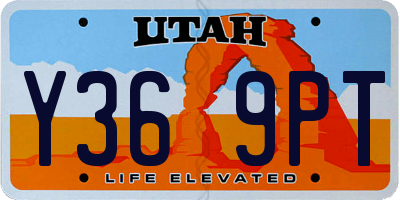 UT license plate Y369PT