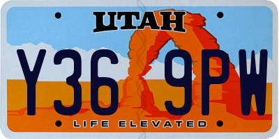 UT license plate Y369PW