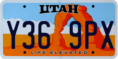 UT license plate Y369PX