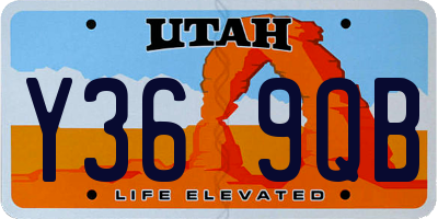 UT license plate Y369QB