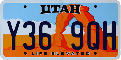 UT license plate Y369QH