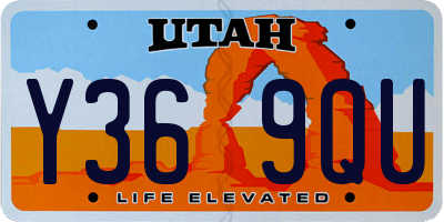 UT license plate Y369QU