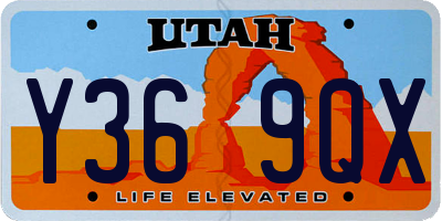 UT license plate Y369QX