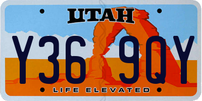 UT license plate Y369QY