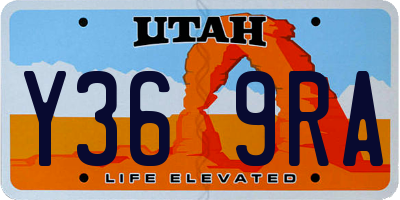 UT license plate Y369RA