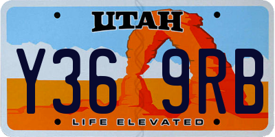 UT license plate Y369RB