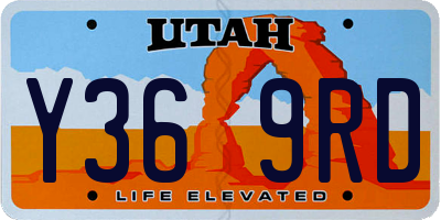 UT license plate Y369RD