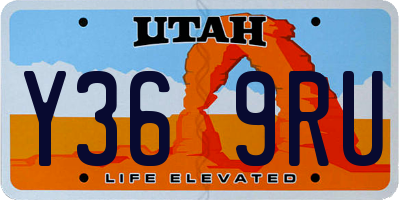 UT license plate Y369RU