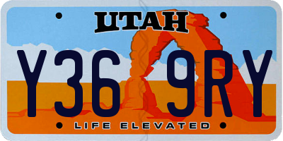 UT license plate Y369RY