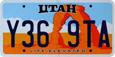 UT license plate Y369TA