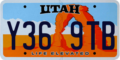 UT license plate Y369TB