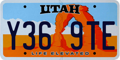 UT license plate Y369TE