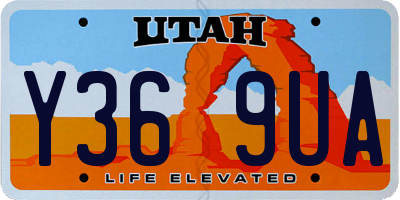 UT license plate Y369UA