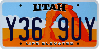 UT license plate Y369UY