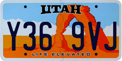 UT license plate Y369VJ